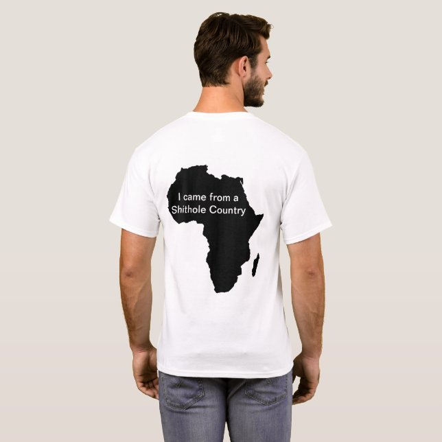 T-shirt de base d'hommes de pays de Shithole (Dos entier)