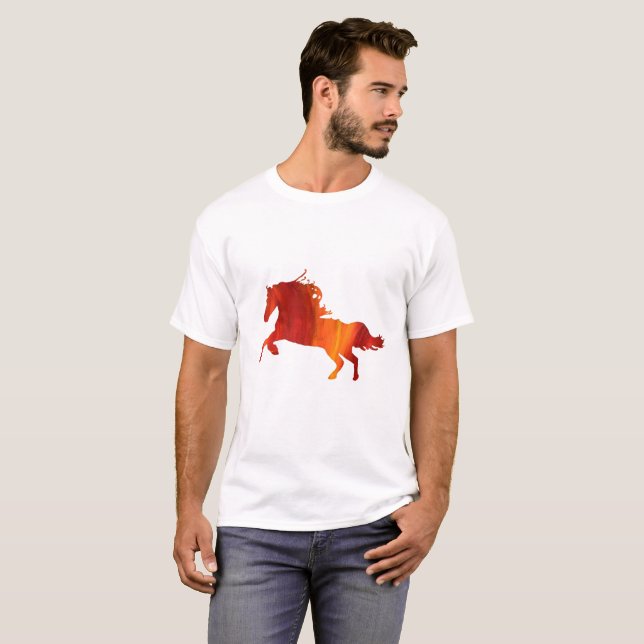 T-shirt de base du Cheval de Feu (Devant entier)