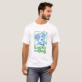 T-shirt de base du chien chanceux des hommes