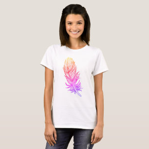 T-Shirt de base en plumes roses, blanc