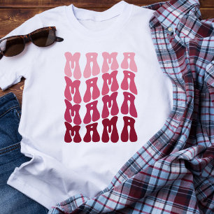 T-shirt de base féminin Retro Font Mama