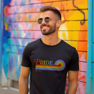 T-Shirt de base foncé pour hommes LGBTQ arc-en-cie