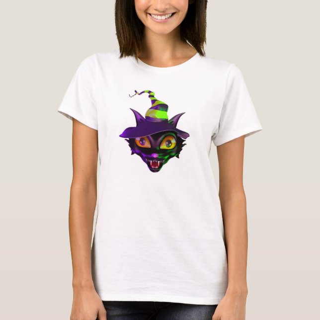T-shirt de base pour femmes d'Halloween / Chat Éff (Devant)
