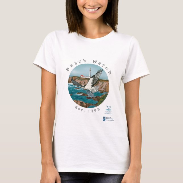 T-shirt de base--Vue de face de balbuzard de côte (Devant)