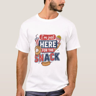 T-shirt de baseball amusant Je suis juste là pour 