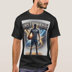 T-shirt de basketball imparable, joueur motivé 