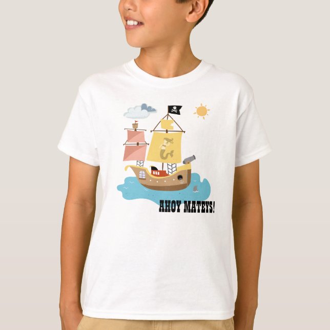 T-shirt de bateau de pirate (Devant)