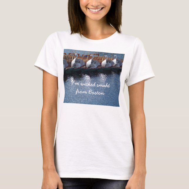 T-shirt de bateaux de cygne de Boston (Devant)