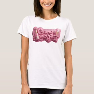 T-shirt De beau CHAMPAGNE ROSE D'ABORD