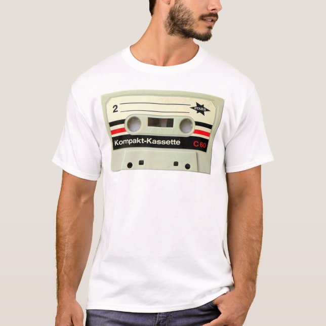 T-shirt de blanc d'enregistreur à cassettes (Devant)