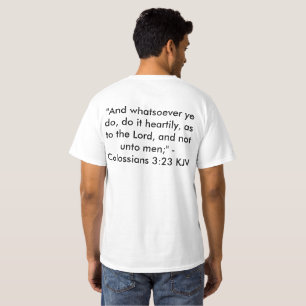 T-shirt de blanc du 3h23 KJV de Colossians