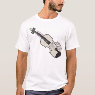 T-shirt de blanc du violon du MOIS de