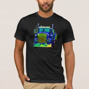 T-shirt De bleu camion coloré semi
