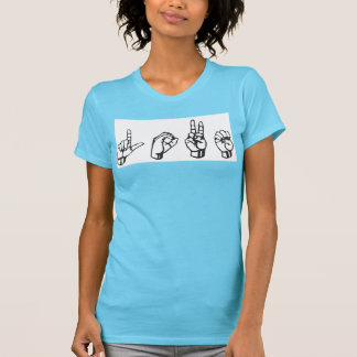 T-shirt de bleu d'ASL d'amour