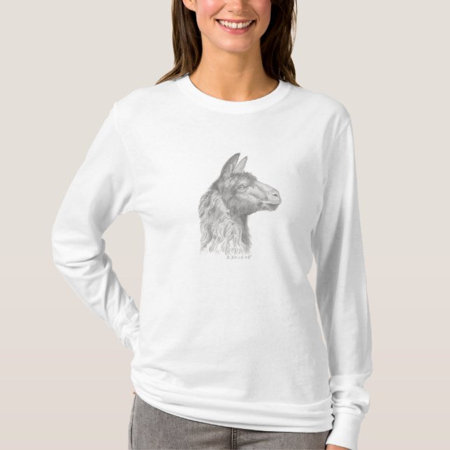 T-shirt de bleu de lama (Devant)