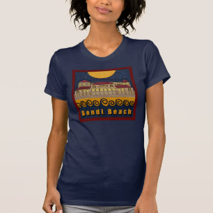 T-shirt de bleu marine de pavillon de plage de