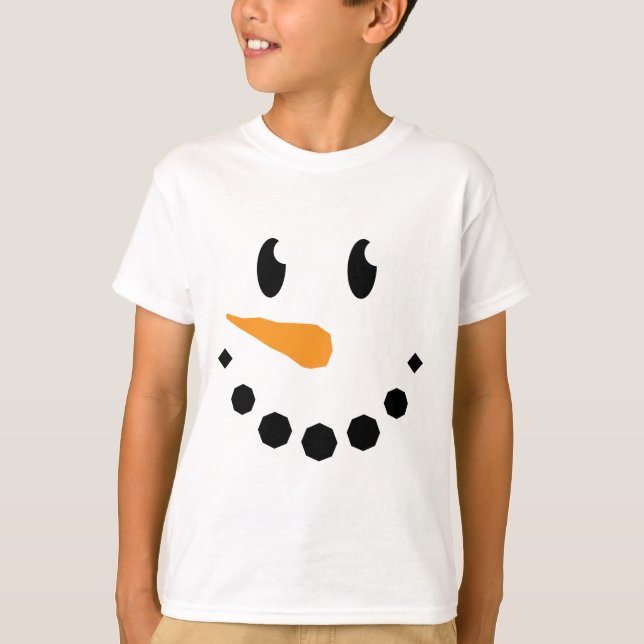 T-shirt de bonhomme de neige de garçon (conception (Devant)