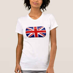 T-shirt de bouton de drapeau du Royaume-Uni