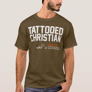 T-shirt de brun "de chrétien tatoué" de HD -