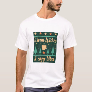 T-shirt de café d'hiver Vœux chaleureux & Vibes Co