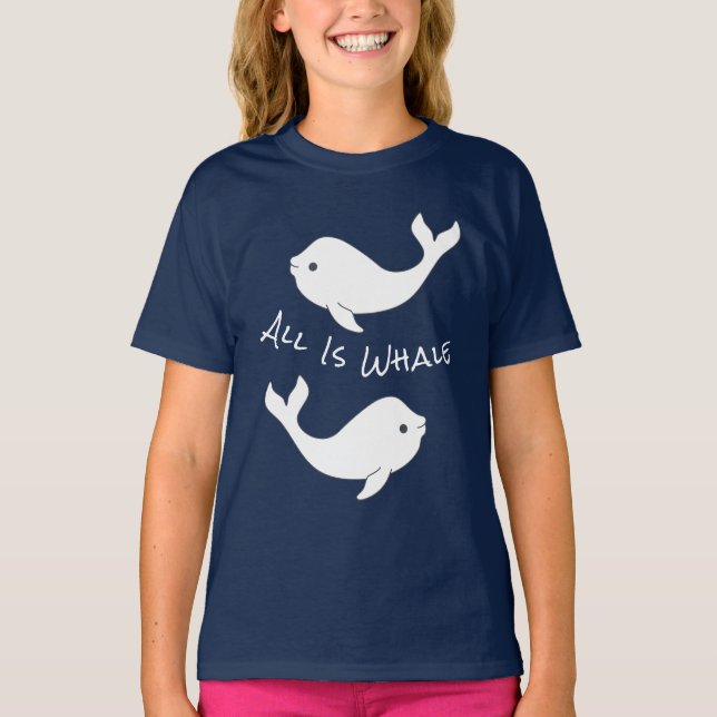 T-shirt de calembour de baleine de beluga (enfant) (Devant)