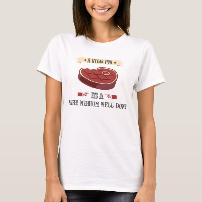 T-shirt de calembour de bifteck (Devant)