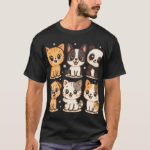 T-shirt de caricature de la mignonne escouade anim