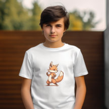 T-Shirt de caricature mignonne Fox : adorable et c