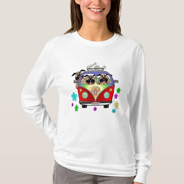 T-shirt de carlins de paix (Devant)