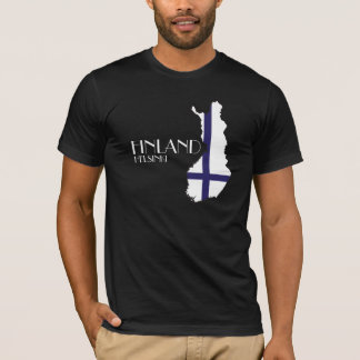 T-shirt de carte de drapeau de la Finlande