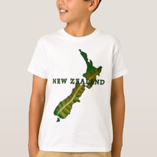 T-shirt de carte de fougère de la Nouvelle Zélan