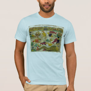 T-shirt de carte de monstre de mer