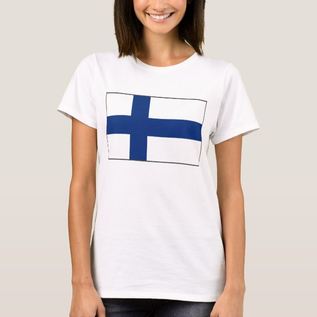 T-shirt de carte du drapeau X de la Finlande (Devant)