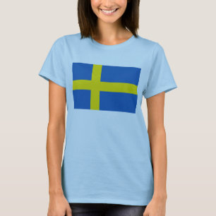 T-shirt de carte du drapeau X de la Suède