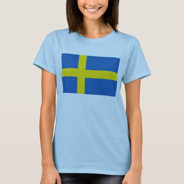 T-shirt de carte du drapeau X de la Suède (Devant)