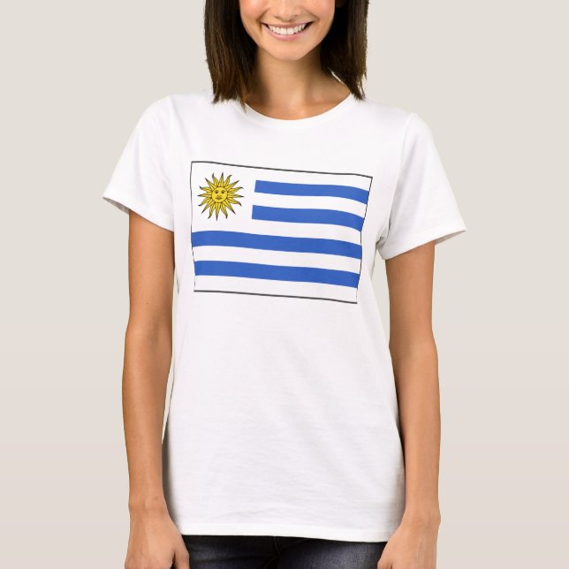 T-shirt de carte du drapeau X de l'Uruguay (Devant)