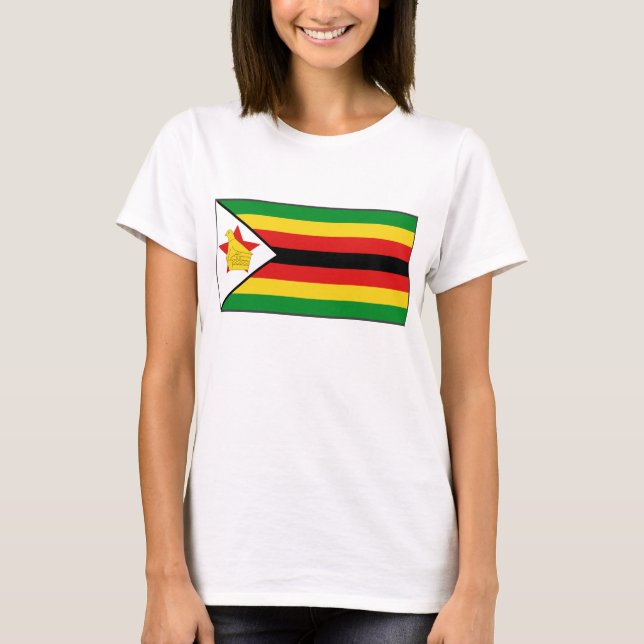 T-shirt de carte du drapeau X du Zimbabwe (Devant)