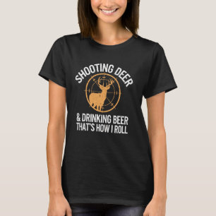 T-shirt de chasse amateur de tir de cerf et de biè