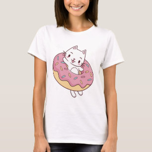 T-Shirt de chat à beigne mignonne - Fun Kawaii Kit