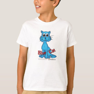 T-shirt de chat bleu de livre rouge de chat