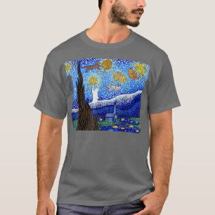 T-shirt de chat, Cat de nuit effrayant, Cadeau Van