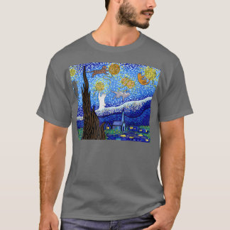T-shirt de chat, Cat de nuit effrayant, Cadeau Van