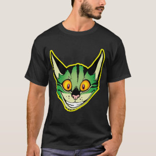 T-Shirt de chat de caricature fluorescente