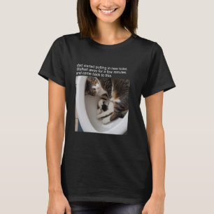 T-shirt de chat mème Chat Silly Kitty drôle Meow H