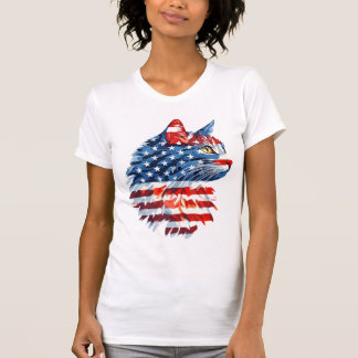 T-shirt de chat patriotique, drapeau américain, US