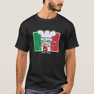T-shirt de chef avec la bande dessinée italienne
