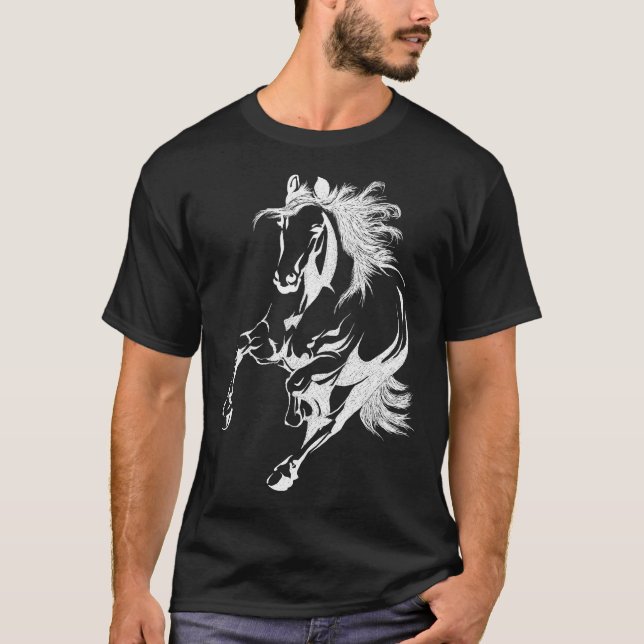 T-shirt de cheval pour le beau cheval de filles (Devant)