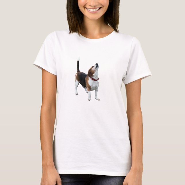 T-shirt de chien de beagle d'hurlement (Devant)