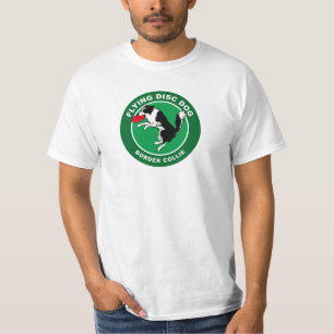T-shirt de chien de disque de vol de border collie