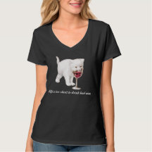 T-shirt de citation de chat du vin rouge des